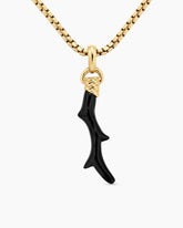 Coral Amulet with Black Onyx and 18K Yellow Gold, 31mm